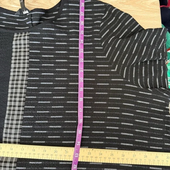 Ali Miles 3X NEW Printed Long Sleeve Tunic Oversized Black Lagenlook Relaxed - Picture 4 of 4